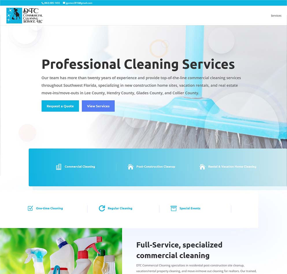 DTC Cleaning website